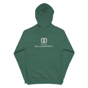 'DallasNowWhat' Logo Unisex Fleece Zip-up Hoodie - Image 4