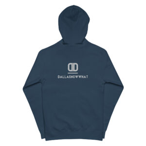 'DallasNowWhat' Logo Unisex Fleece Zip-up Hoodie - Image 3